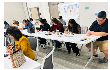 Participants working during a JB Empire Arts workshop