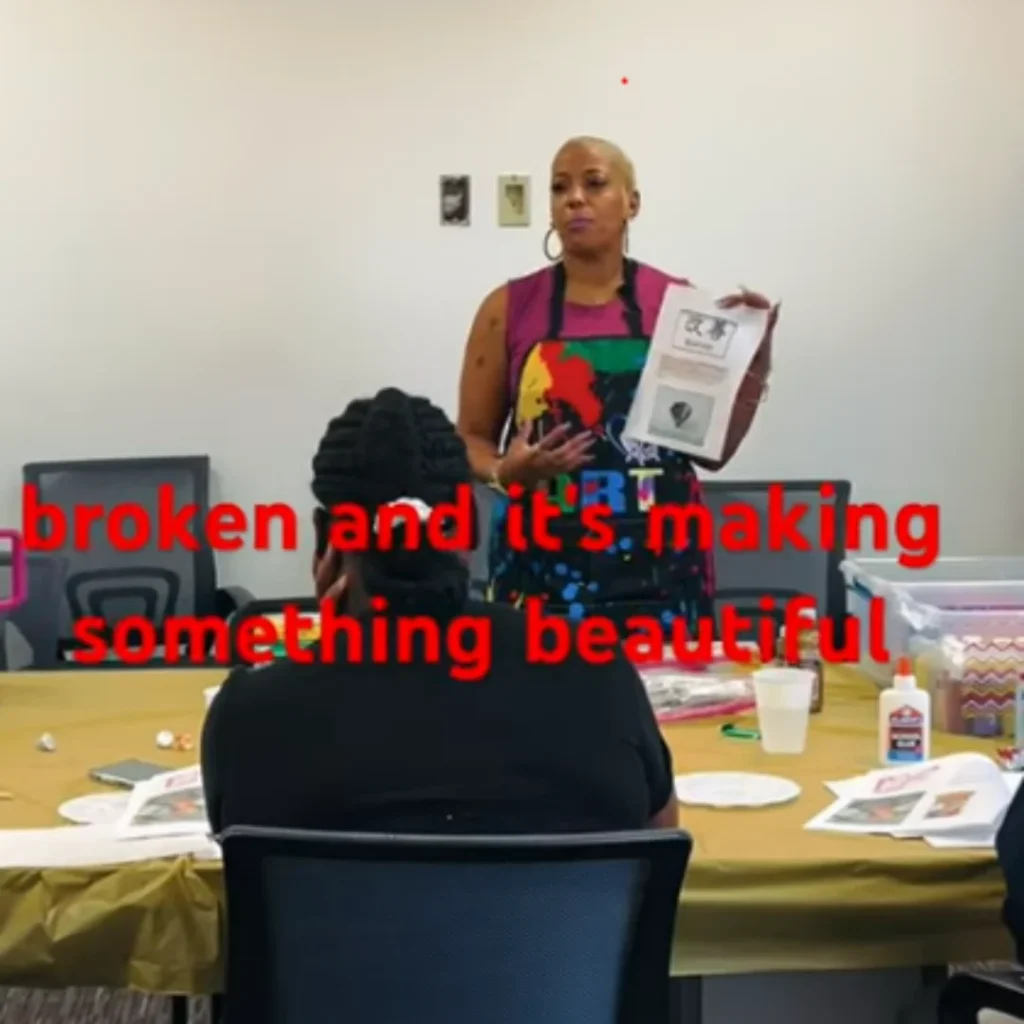 Jay Boyer leading an art healing session