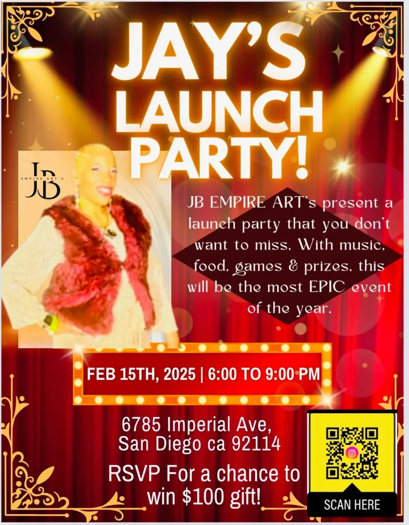 Flyer for Jay’s Launch Party, February 15, 2025