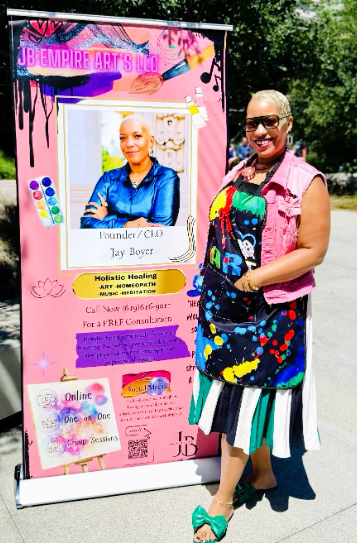 Jay Boyer at a community art event